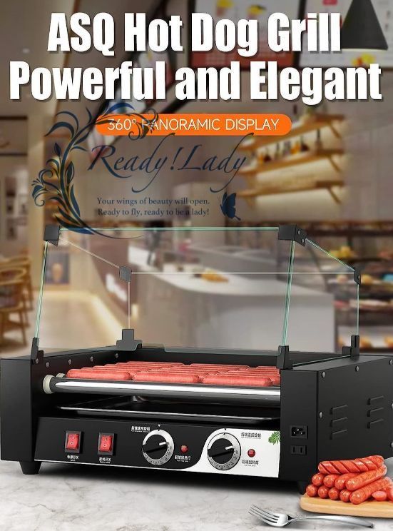 ホットドッググリルクッカーマシン ホットドッグローラー 商用7/9