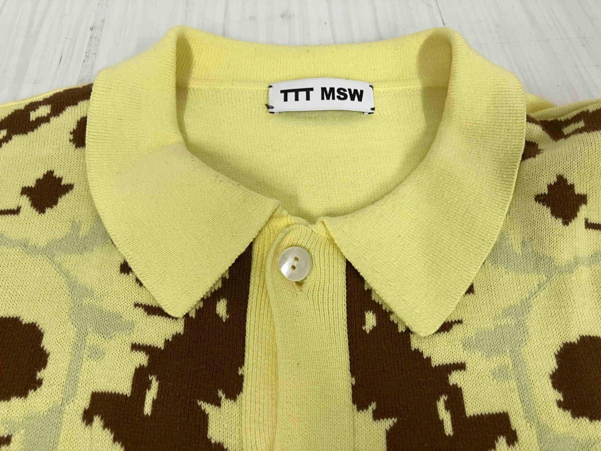TTT MSW 21SS COLLECTION Persia knit polo shirt yellow カーディガン 