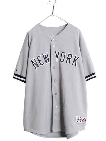 ヤンキース ベースボール シャツ メンズ XXL 古着 MLB オフィシャル マジェスティック 大リーグ ユニフォーム ゲームシャツ 大きいサイズ
