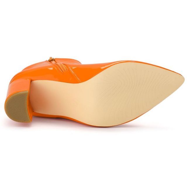 【送料無料】 アレグラ ケー レディース ブーツ・レインブーツ シューズ Women's Chunky Heel Pointed Toe Zipper Ankle Boots Silver