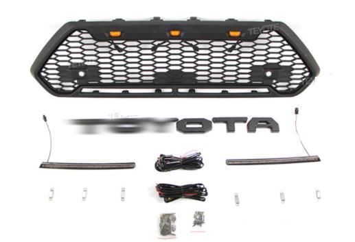 トヨタ RAV4 50系 2019- LED付き フロントグリル フロント ダウンライトストリップ ガーニッシュ 外装カスタム タイプB