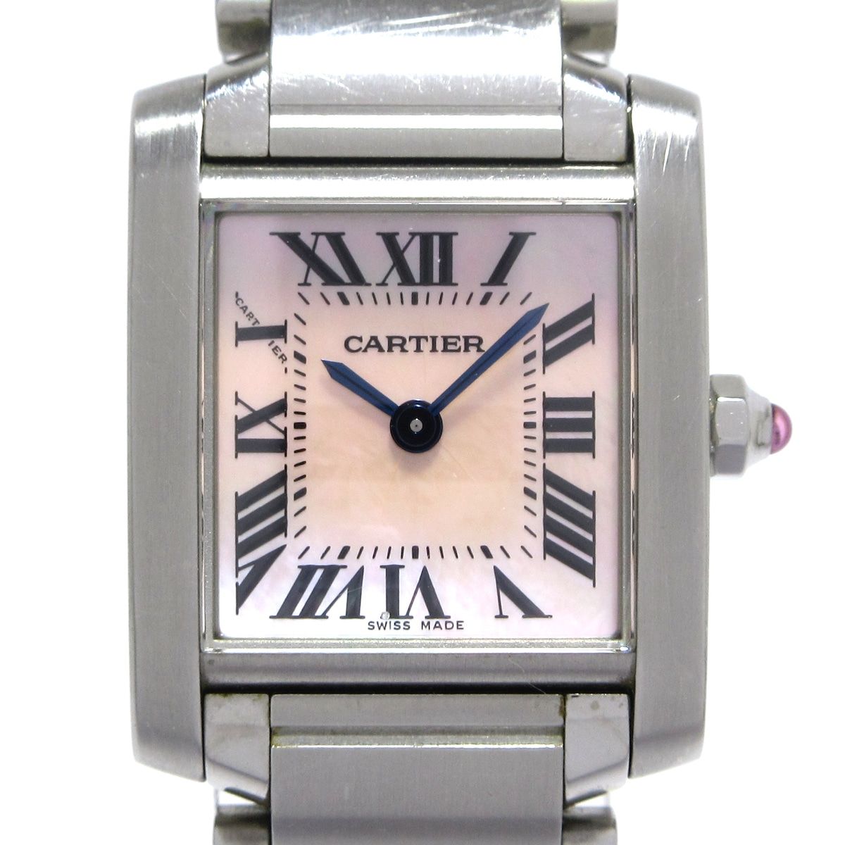 Cartier カルティエ 腕時計 タンクフランセーズSM W51028Q3 レディース SS|シェル文字盤 ピンクシェル
