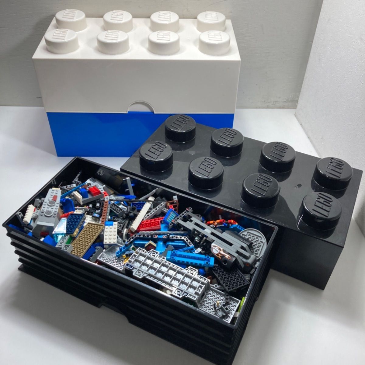 大幅値下げ！　LEGO  レゴブロック型収納ケース(サイズ49.5×24.5×14.5cm)×3個付き レゴブロック　パーツ　約ま7.5kg まとめ売り LEGOシティ、スターウォーズ　など　