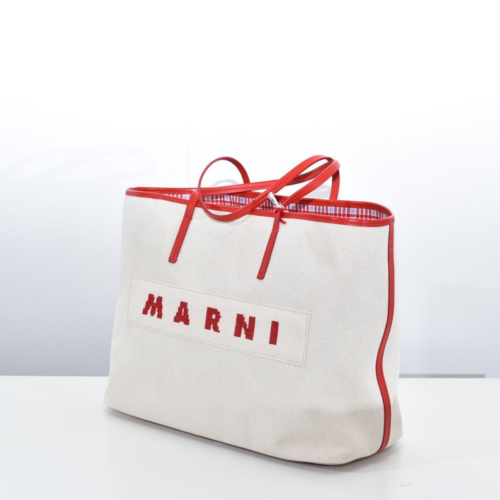 マルニ バッグ メンズ トートバッグ 刺繍 キャンバス SHMP0113U0 マルニ バッグ メンズ トートバッグ 刺繍 ロゴ キャンバス