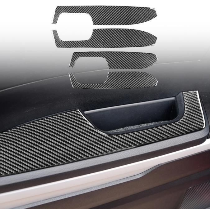 トヨタ タンドラ XK50 2014-2021年 ドアハンドルフレームカバー ステッカー 4Pセット カーボン柄