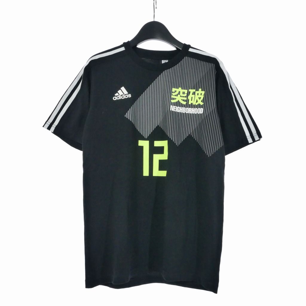 ネイバーフッド NEIGHBORHOOD ADIDAS アディダス Tシャツ カットソー ライン 半袖 M 黒 ブラック DW6668