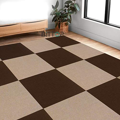 45*45cm（40枚）_ブラウン+ベージュ ジョイントマット 大判サイズ 45*45cm 40枚 タイルマットチェアマット 吸着窓ぴたシート ズレない 防音 洗える カーペット ペット用 タイルカーペット パンチカーペット