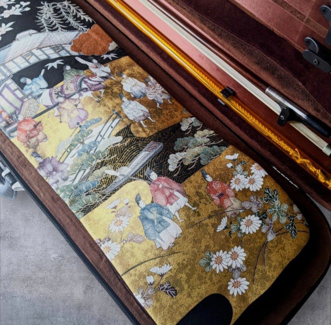 絢爛豪華 平安絵巻 silk violin blanket 長方形 バイオリンケース中敷きマット ヴァイオリン 音楽ギフト