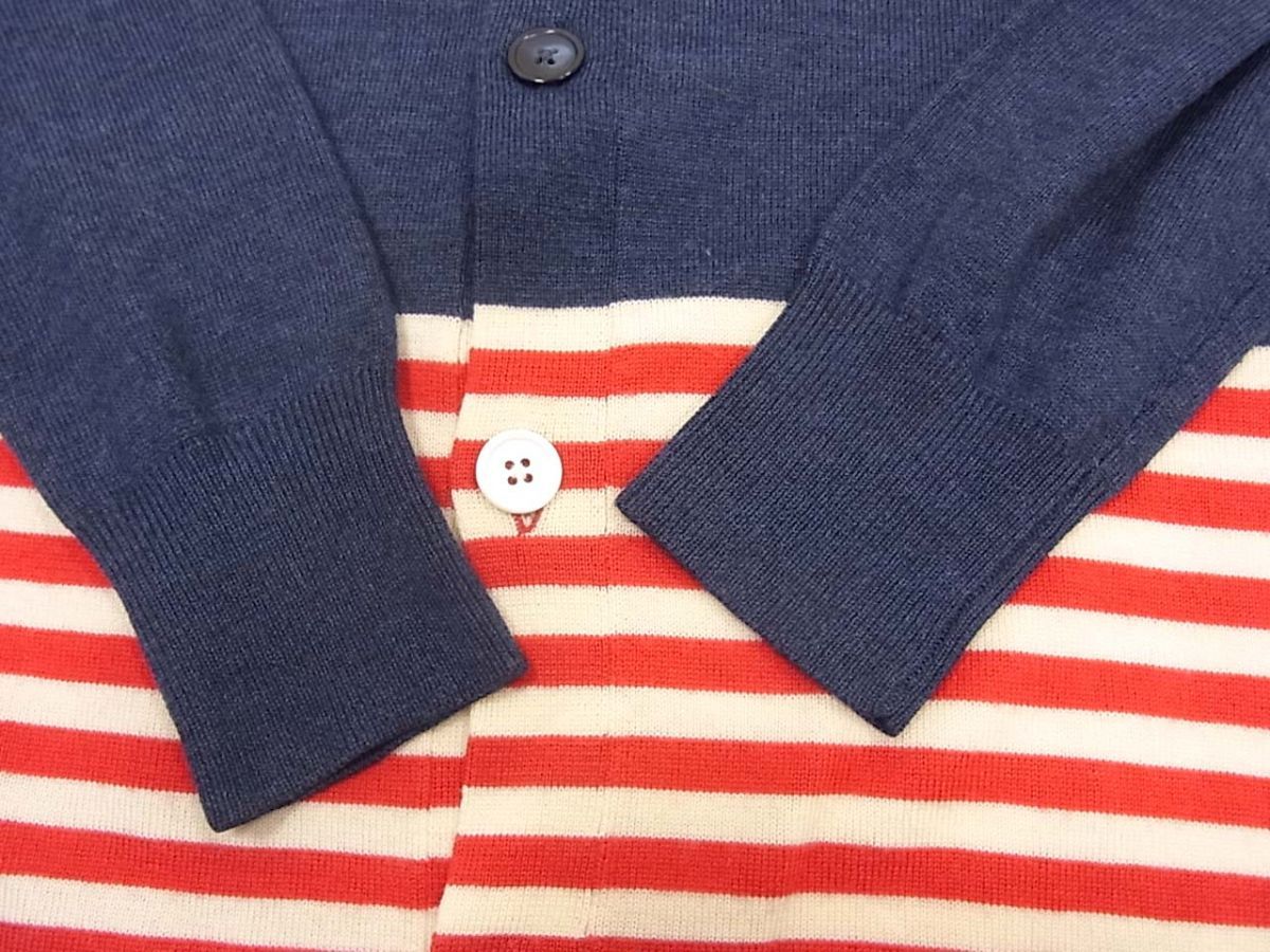 美品◇MR.GENTLE MAN ニット カーディガン ボーダー切替 ミスター 