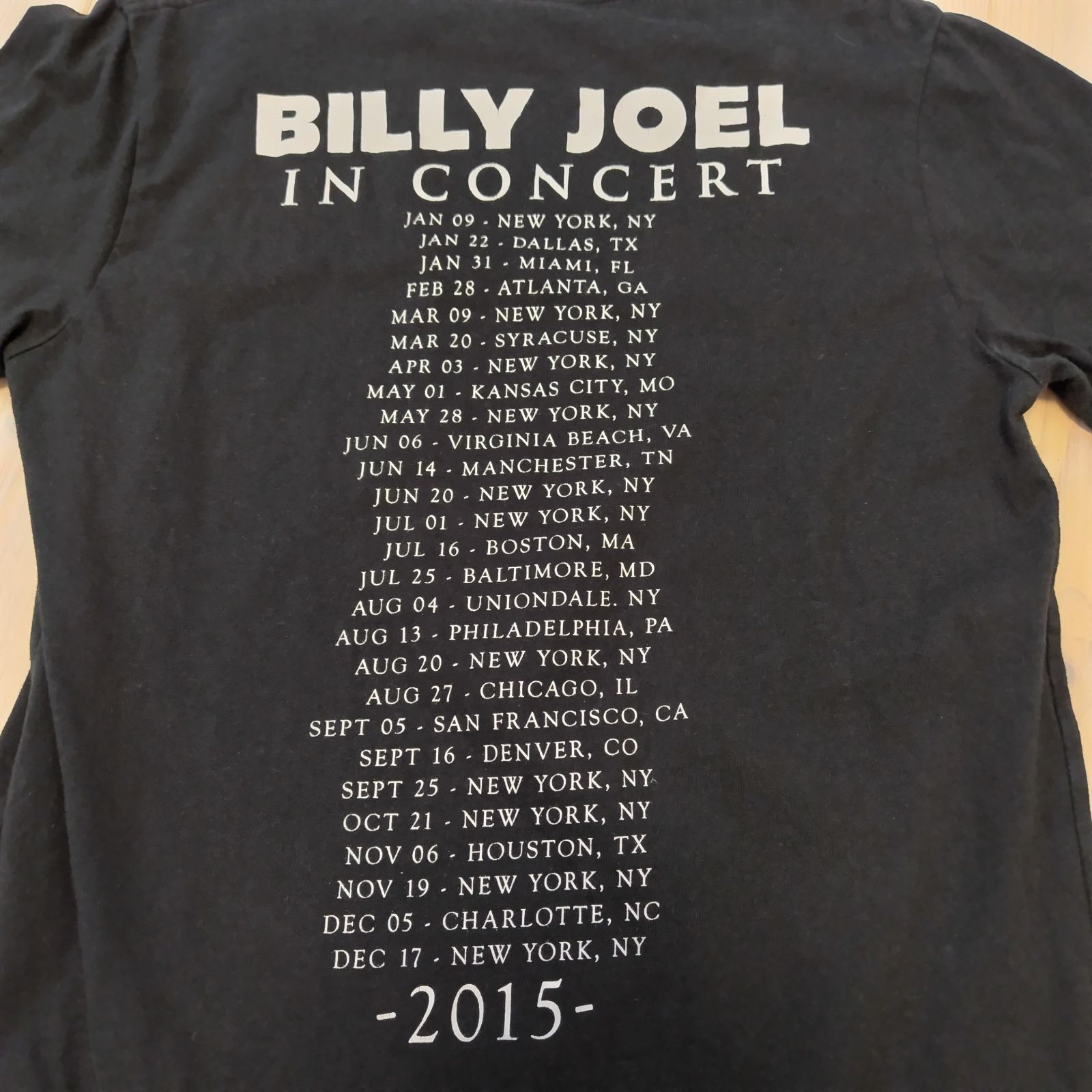 ビリージョエル BILLY JOEL IN CONCERT 2015年 北米ツアー 限定T