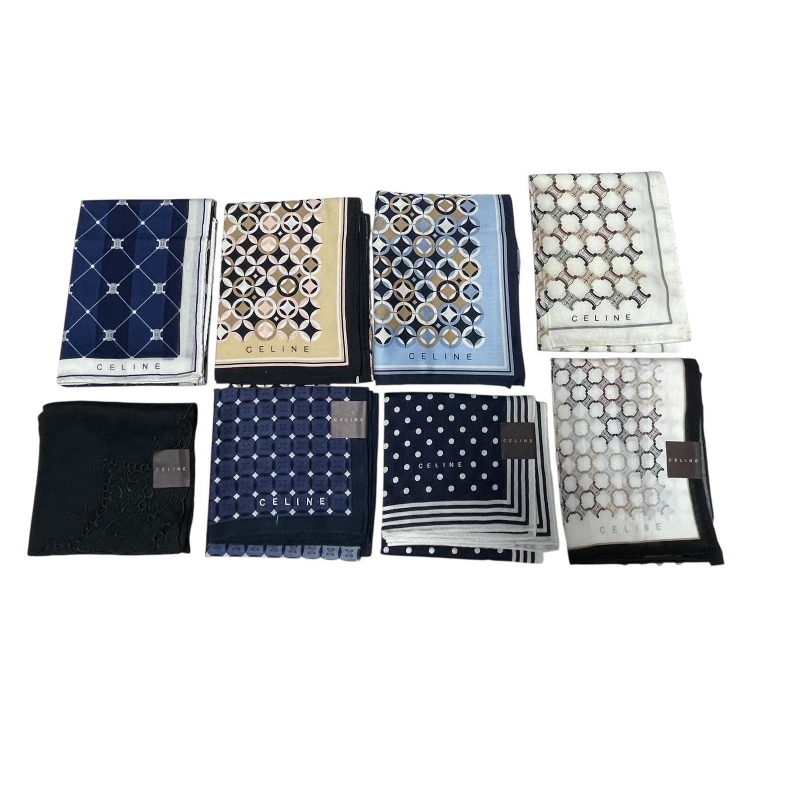 ◆ 品 ◆CELINE セリーヌ ハンカチ 計8枚 まとめ 4枚 4枚 ポケットチーフ Q98094NI