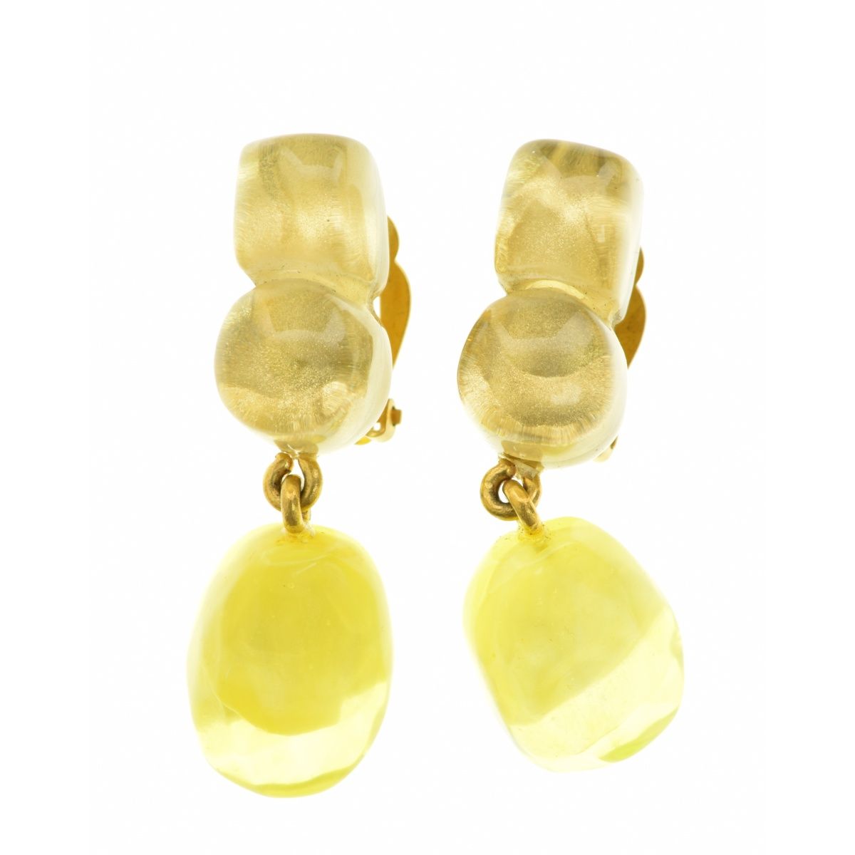 美品】Dominique Denaive イヤリング 黄色Plage