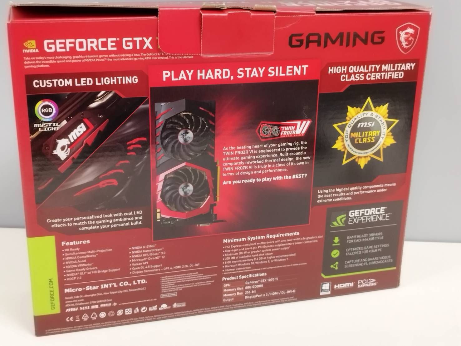 中古 動作確認済】MSI GeForce GTX 1070 Ti GAMING 8G グラフィックス
