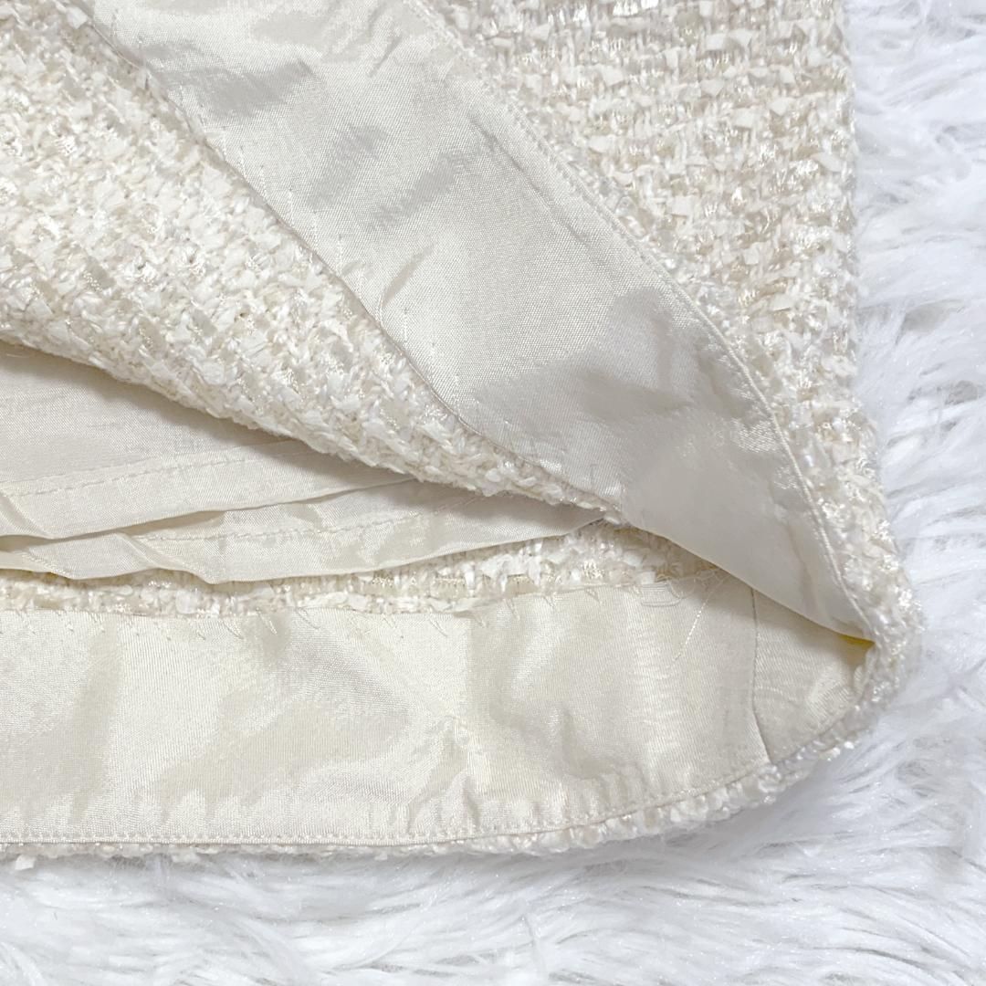 美品】FOXEY 半袖ツイード ワンピース 42 アイボリー - メルカリ