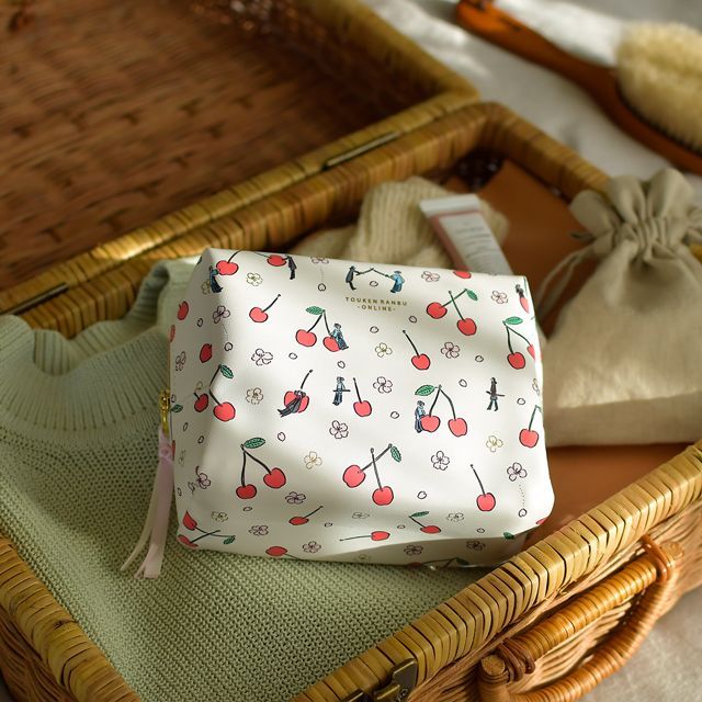 刀剣乱舞ONLINE 鬼頭祈コラボ ハンカチ　加州清光・大和守安定とチェリー 新品・公式】刀剣乱舞ONLINE 鬼頭祈コラボ ボックスポーチ（加州清光