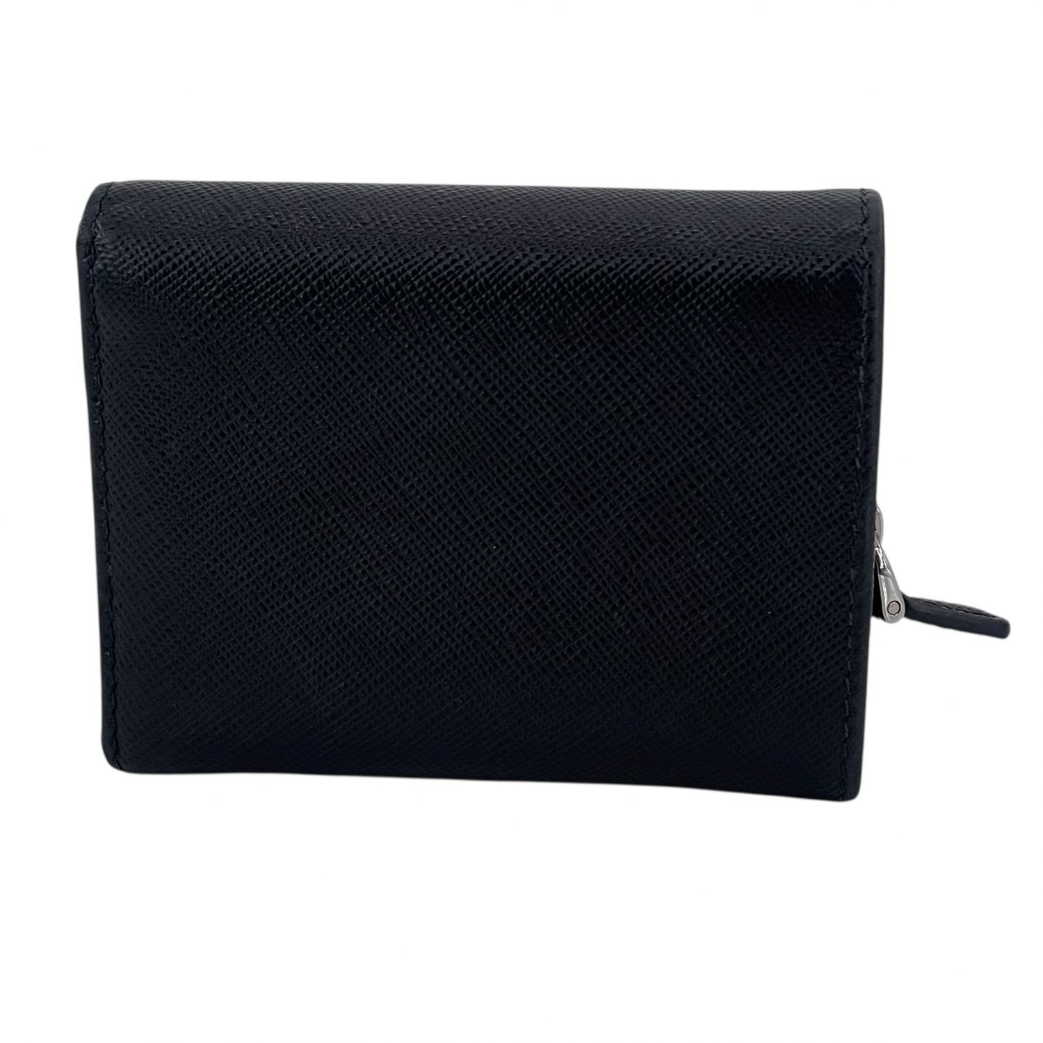 中古】 PRADA プラダ サフィアーノレザー 1MH044 3折財布 コンパクト 