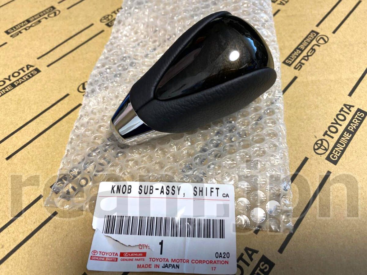 トヨタ純正 20 20系 アルファード ヴェルファイア 本革 黒木目 マホガニー調加飾 シフトノブ Toyota Alphard Vellfire Shift Knob JDM