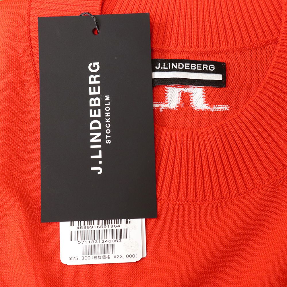 J.LINDEBERG/46(M)サイズ/クルーネック ニット 071-18312 ロゴ ジャ