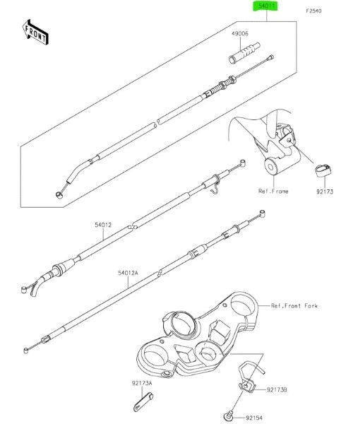 エアコン用配管 4本セット 1.5m カワサキ ニンジャ 250 クラッチケーブル Cable Clutch 54011