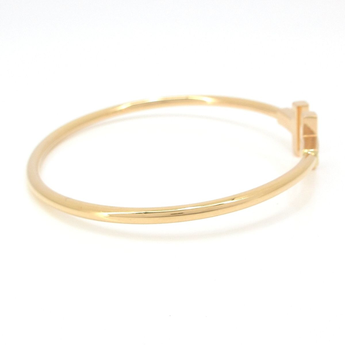 TIFFANY-Co. ティファニー バングル Tワイヤーブレスレット K18PG×ダイヤモンド 18Pダイヤ