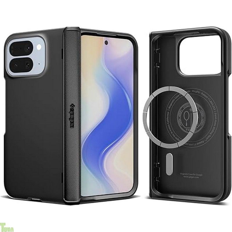 Spigen Pixel 10 Pro F ケース ヒンジ保護 Mafsafe対応 マット仕上げ シンプル 耐久性 スリムアーマー プロ マグフィット ACS09741 ブラック a a