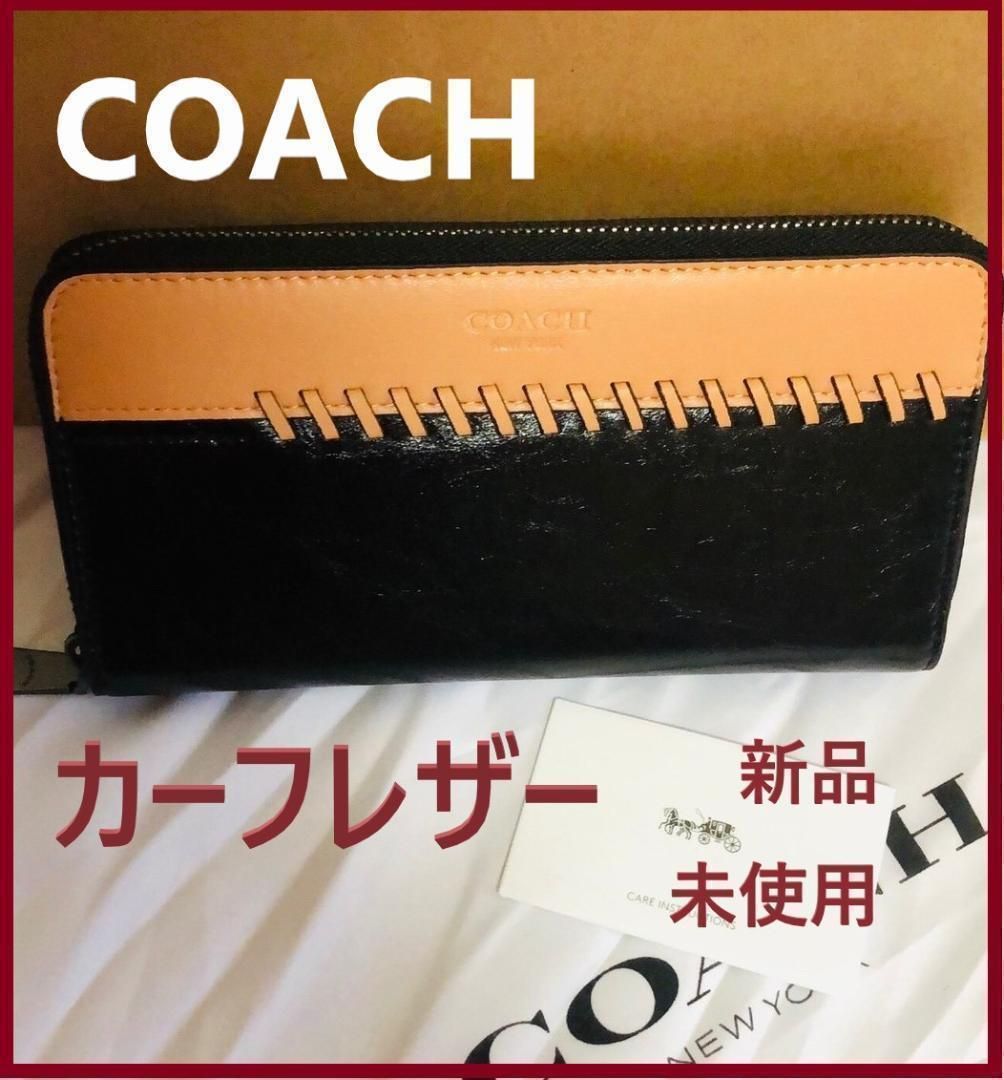 COACH コーチ 新品 ブラック メンズ レディース 長財布 黒 財布 041