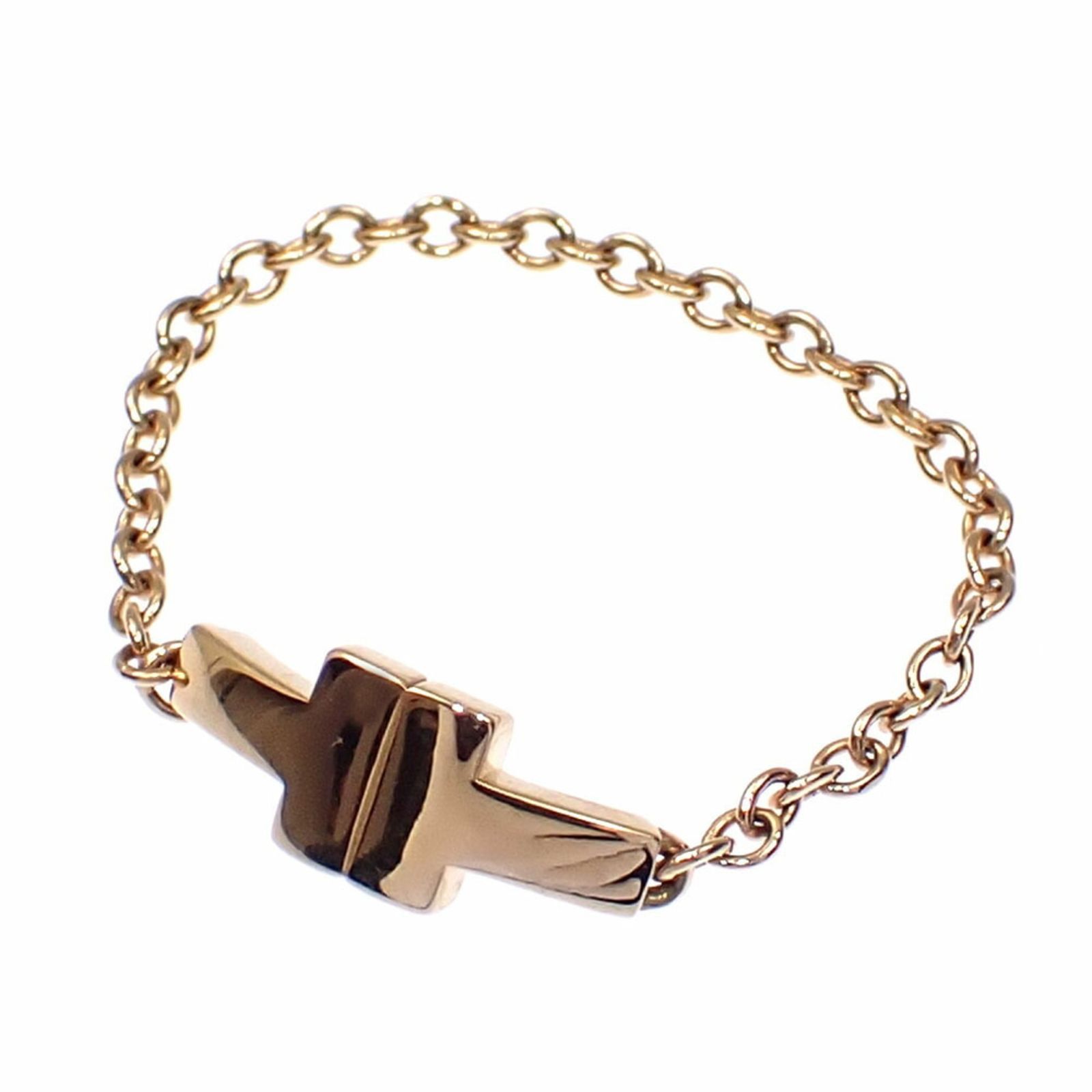 ティファニー T TWO チェーンリング レディース 18KPG ピンクゴールド ティファニー T TWO チェーンリング レディース 18KPG ピンク