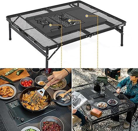 ブラック Naturehike BBQ用料理用キャンプ用焚き火テーブル アウトドア