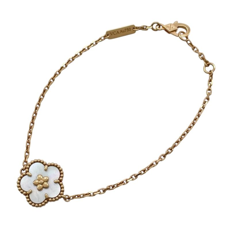 ヴァンクリーフ＆アーペル Van Cleef - Arpels ラッキースプリングプラムブロッサムブレス ピンクゴールド Au750 マザー オブ パール ジュエリー