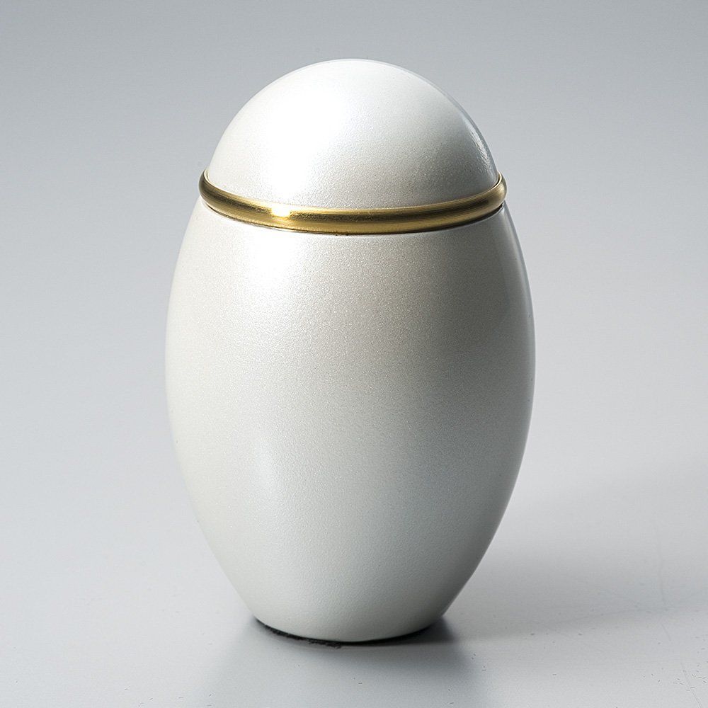 滝田商店 仏壇屋 ミニ骨壷 ココス パールホワイト 直径4.9cm×高さ7.6cm◆分骨つぼ 骨壺 遺灰 遺骨入れ 納骨容器◆手元供養 滝田商店発行 証明書付