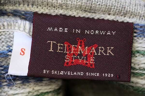 一点物 90s ヴィンテージ古着 総柄アクリルデザインニット L 赤 黒 ノルウェー製 TELEMARK STYLE BY SKJAEVELAND 鹿柄 ノルディック