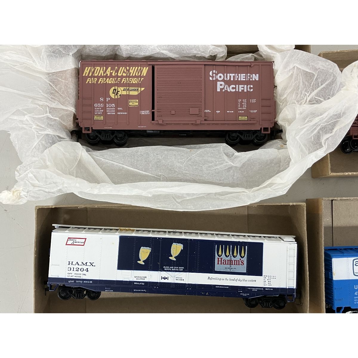 ［ジャンク］鉄道模型　HOゲージ　外国メーカー不明　コンテナ貨車 メーカー不明 H.A.M.X. 31204 貨物4両セット 海外車両 外国車両