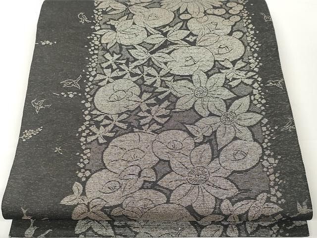 平和屋着物●「美しいキモノ」お馴染みのメーカー となみ織物 両面 全通柄袋帯 人間国宝 大場松魚の世界 芳苑 桃苑 総紗縫 CAAX0757yk 平和屋着物○「美しいキモノ」お馴染みのメーカー となみ織物 両面 全通柄