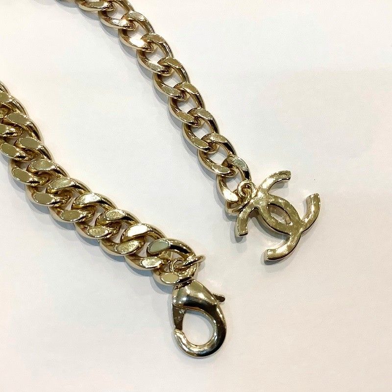 シャネル（CHANEL）ロゴ喜平チェーンチョーカーネックレス