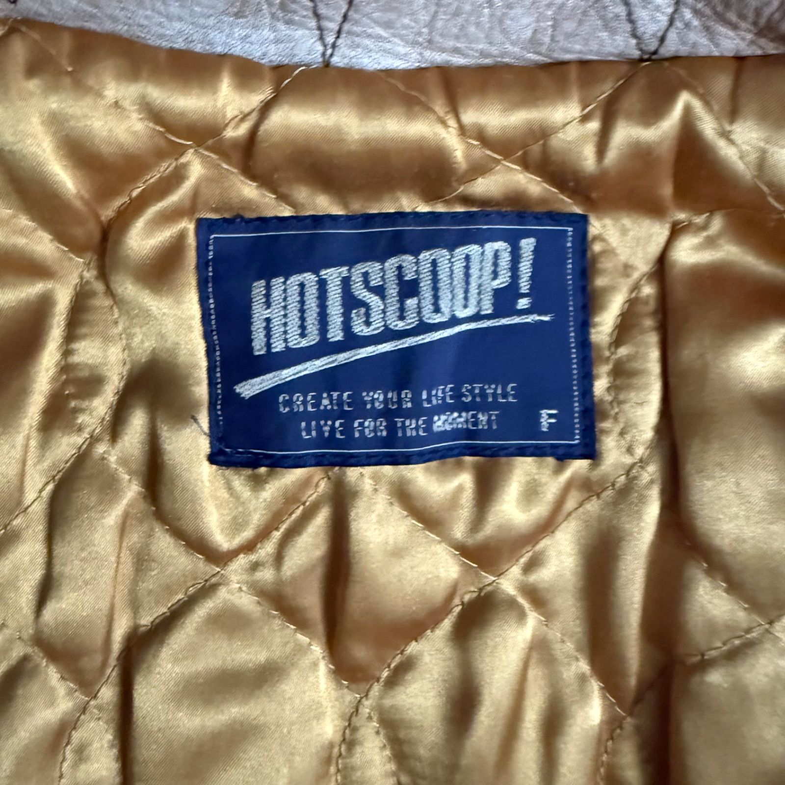HOTSCOOP ヴィンテージ　日本製　レザー　スタジャン　マクベス HOTSCOOP マクベス 袖レザー切り替えスタジャン 日本製 バー