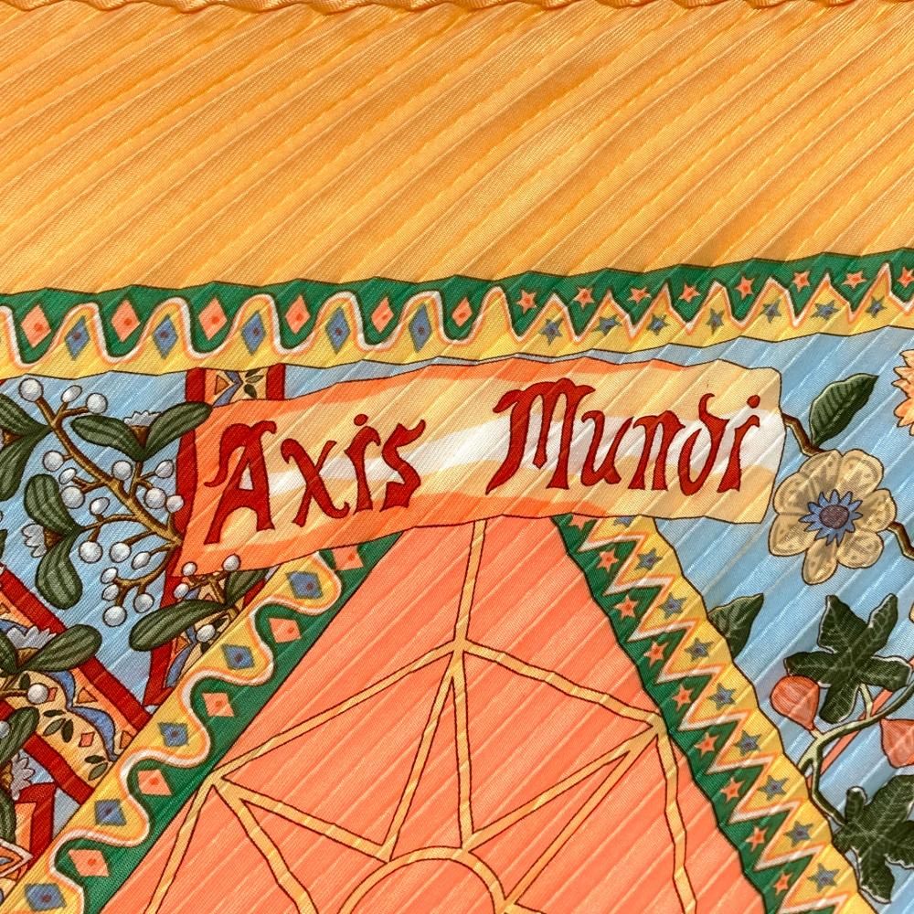エルメス HERMES カレ90 プリーツ 世界の中心軸 Axis Mundi