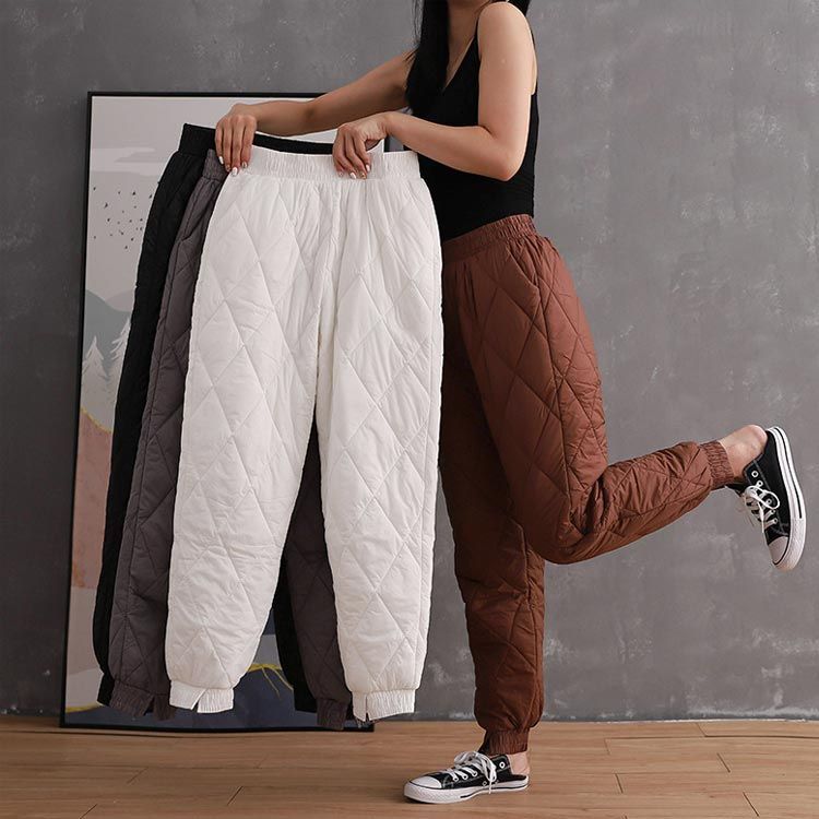 ダウンパンツ レディース 中綿 パンツ ロングパンツ 軽量 暖かいパンツ ハイウエスト イージーパンツ ジョガーパンツ あったか 保温 防風 防寒着 部屋着 美脚 全新品ダウンパンツ レディース 暖パン 登山 中綿パンツ 冬 防寒