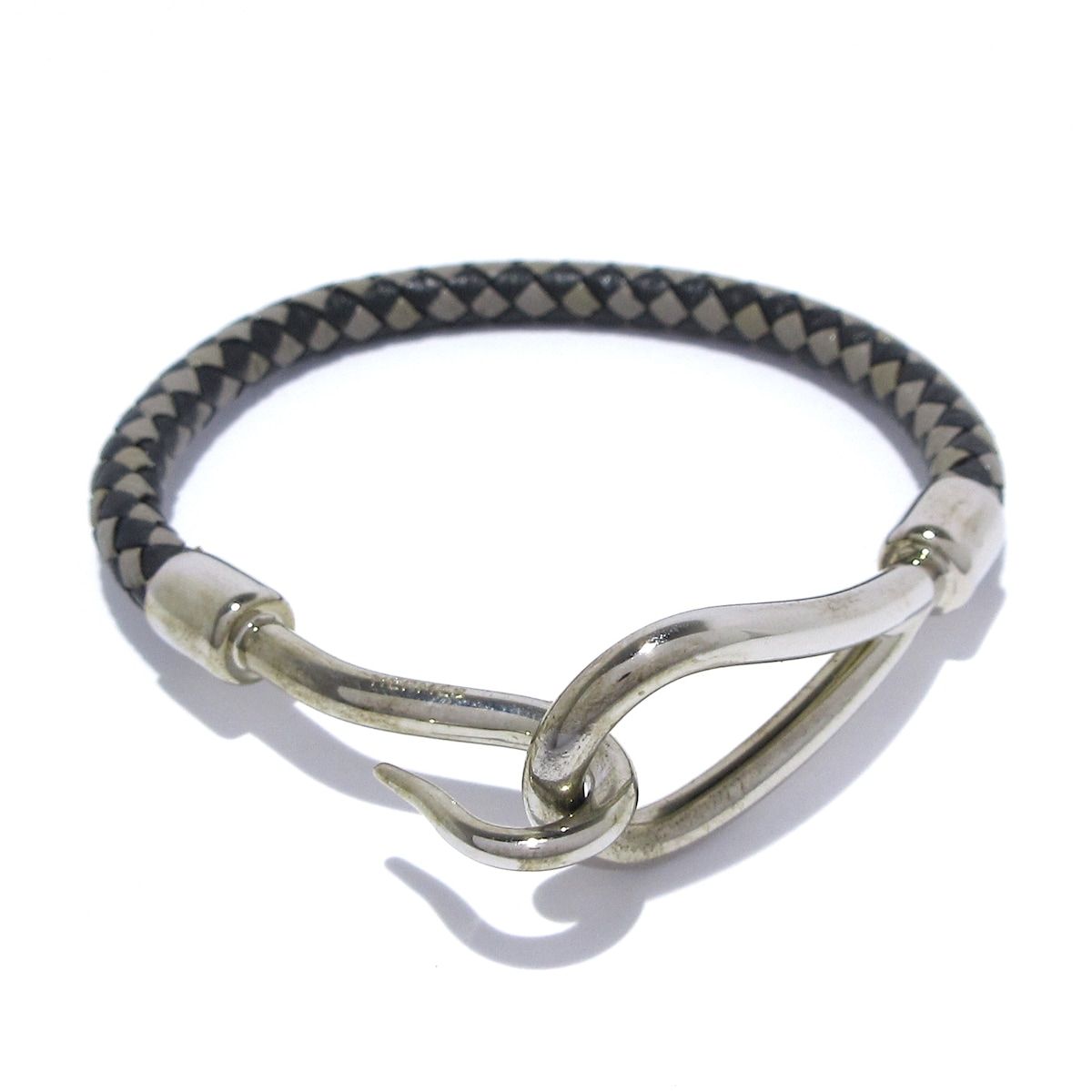 HERMES(エルメス) ブレスレット ジャンボ レザー グレー×黒