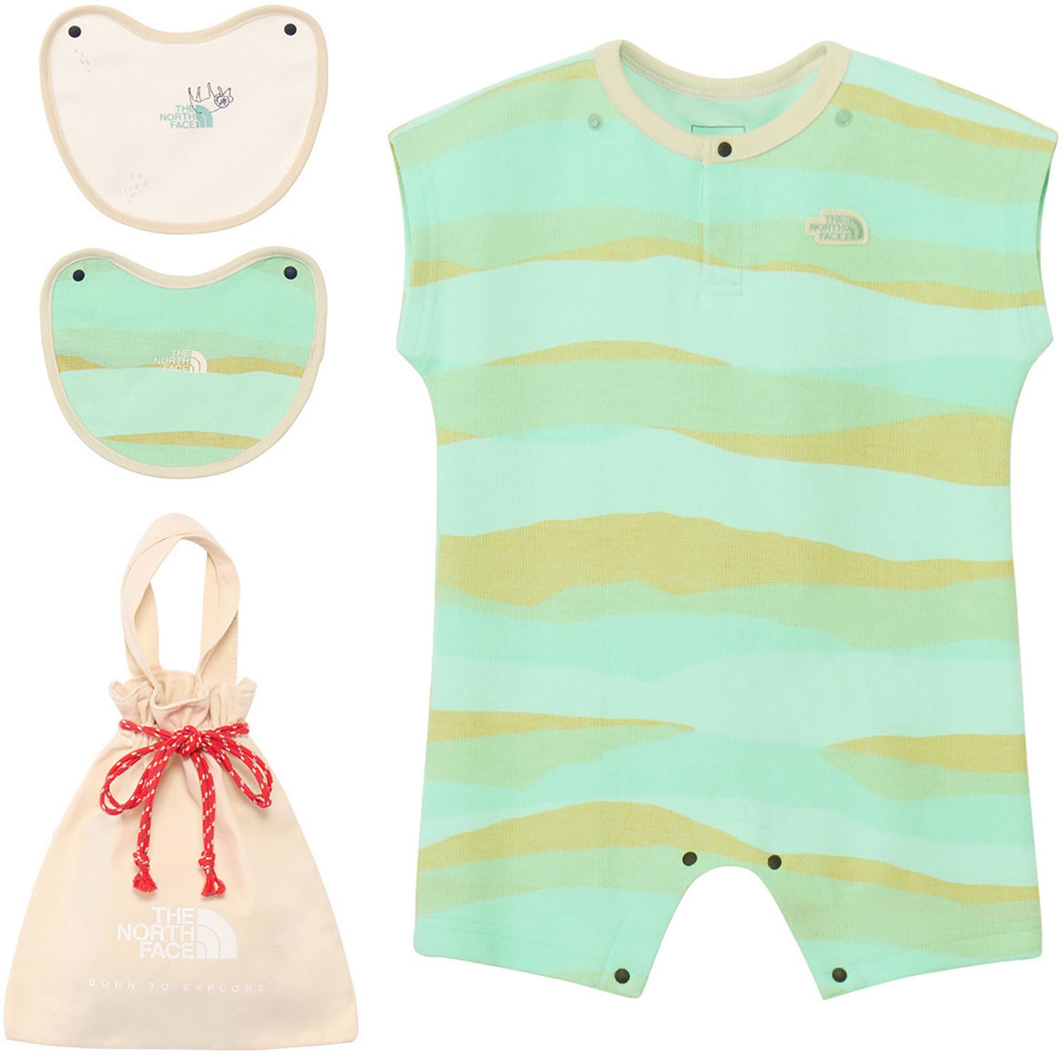 ザ ノース フェイス THE NORTH FACE アウトドア ラッチパイルロンパース 2 Pビブ ベビー B LATCH PILE ROMPERS P BIB 赤ちゃん よだれかけ プレゼント 出産祝い ベビーウェア DD ドゥードルズ