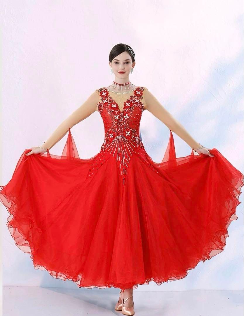 新品 25新作スタンダードドレス競技会・発表会・デモ・ダンスパーティ