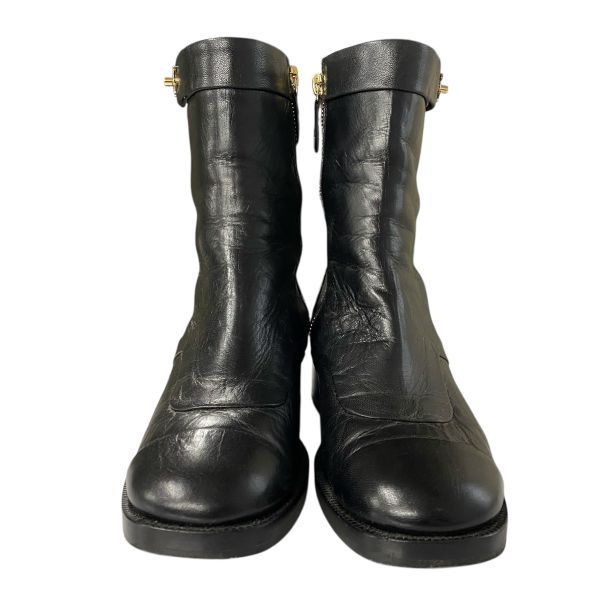 ○ シャネル CHANEL アンクルブーツ ショートブーツ ターンロック ココ