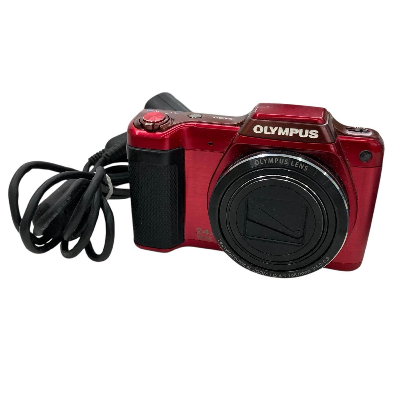 186000 現状品 OLYMPUS オリンパス コンパクトデジタルカメラ 24倍ズーム SZ-15 レッド