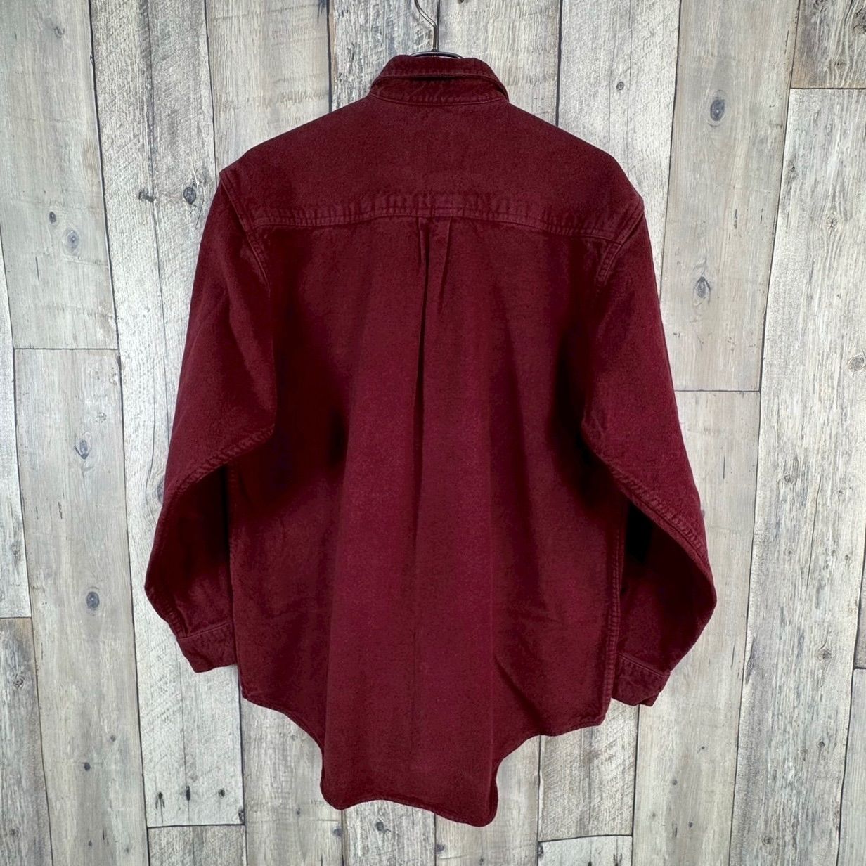 OLD FIELD - STREAM 90s フィールドアンドストリーム シャモアクロス 長袖 無地 肉厚 厚地 ネルシャツ メンズ M サイズ