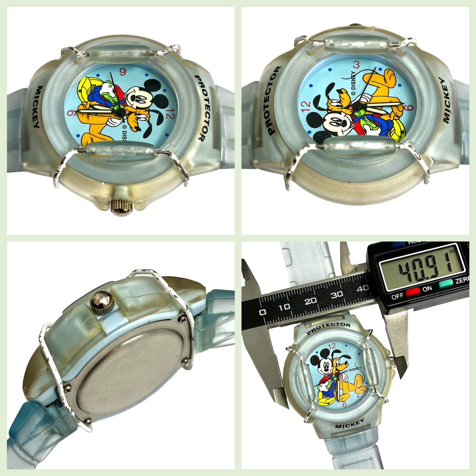 コレクションに是非⭐️ディズニー】 ミッキーとプルートの腕時計 水色