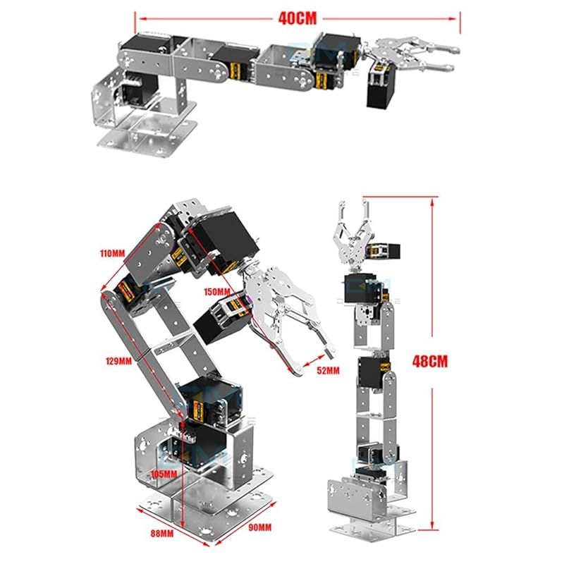 DiyStudio 6自由度ロボットアームDIYキットアルミメカニカルアーム