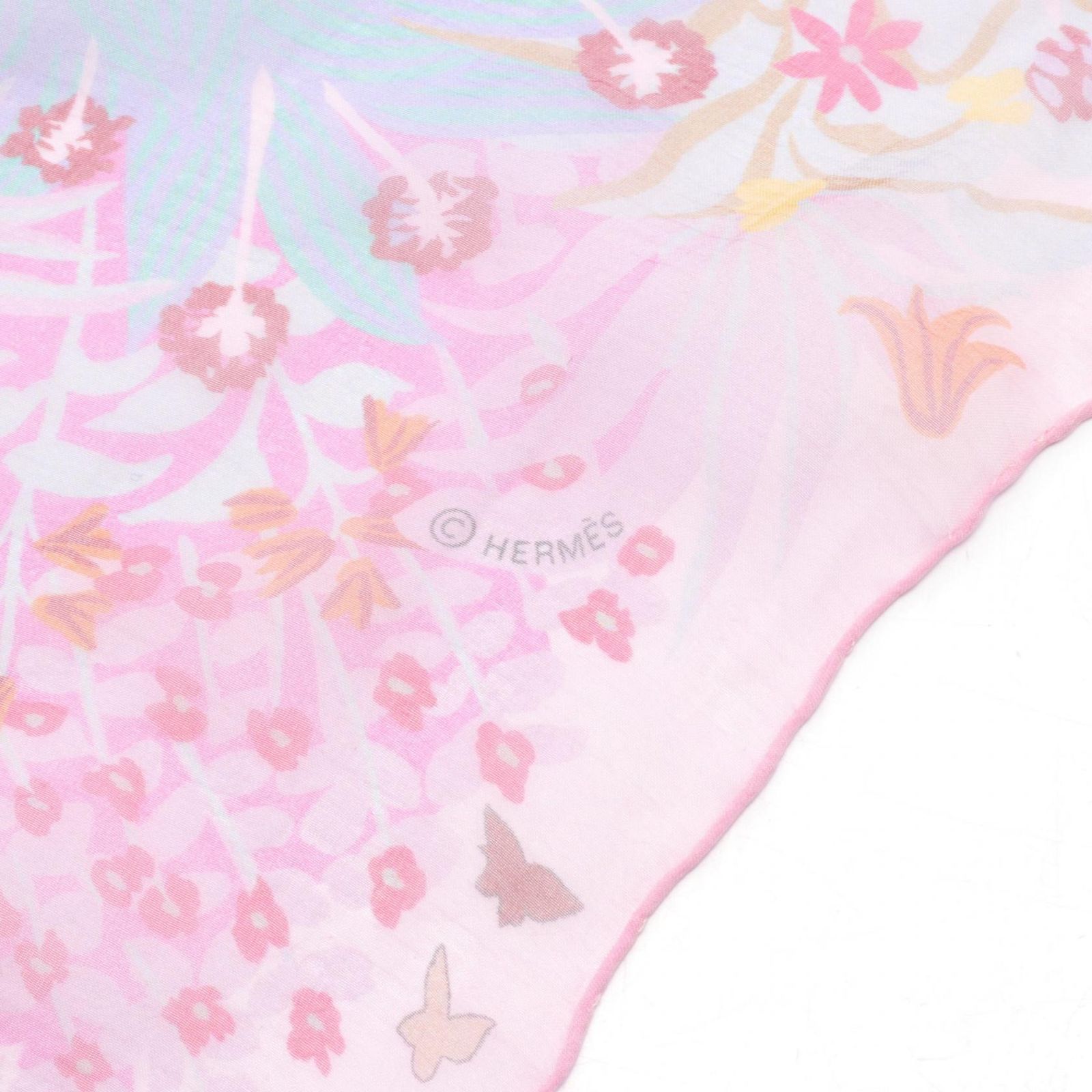 エルメス HERMES ストール ショールカレ140 モスリン DANS UN JARDIN