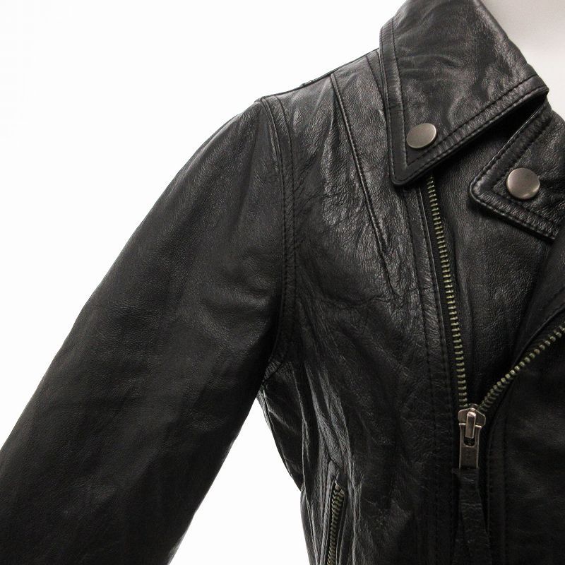 Spick＆Span ライダースジャケット 本革 黒 スピック&スパン Spick&Span ライダースジャケット 革ジャン