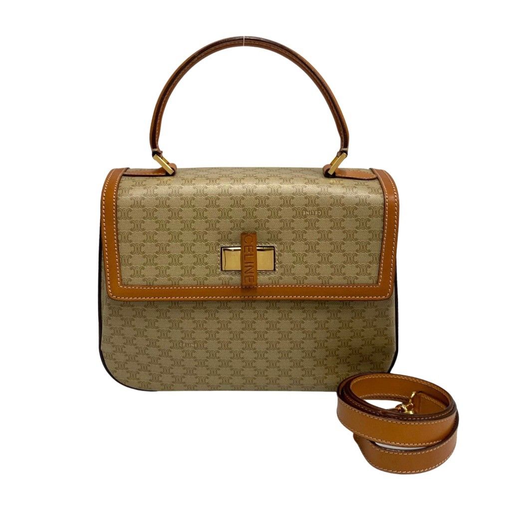 美品セリーヌヴィンテージマカダムターンロック2WAY トップハンドルバ