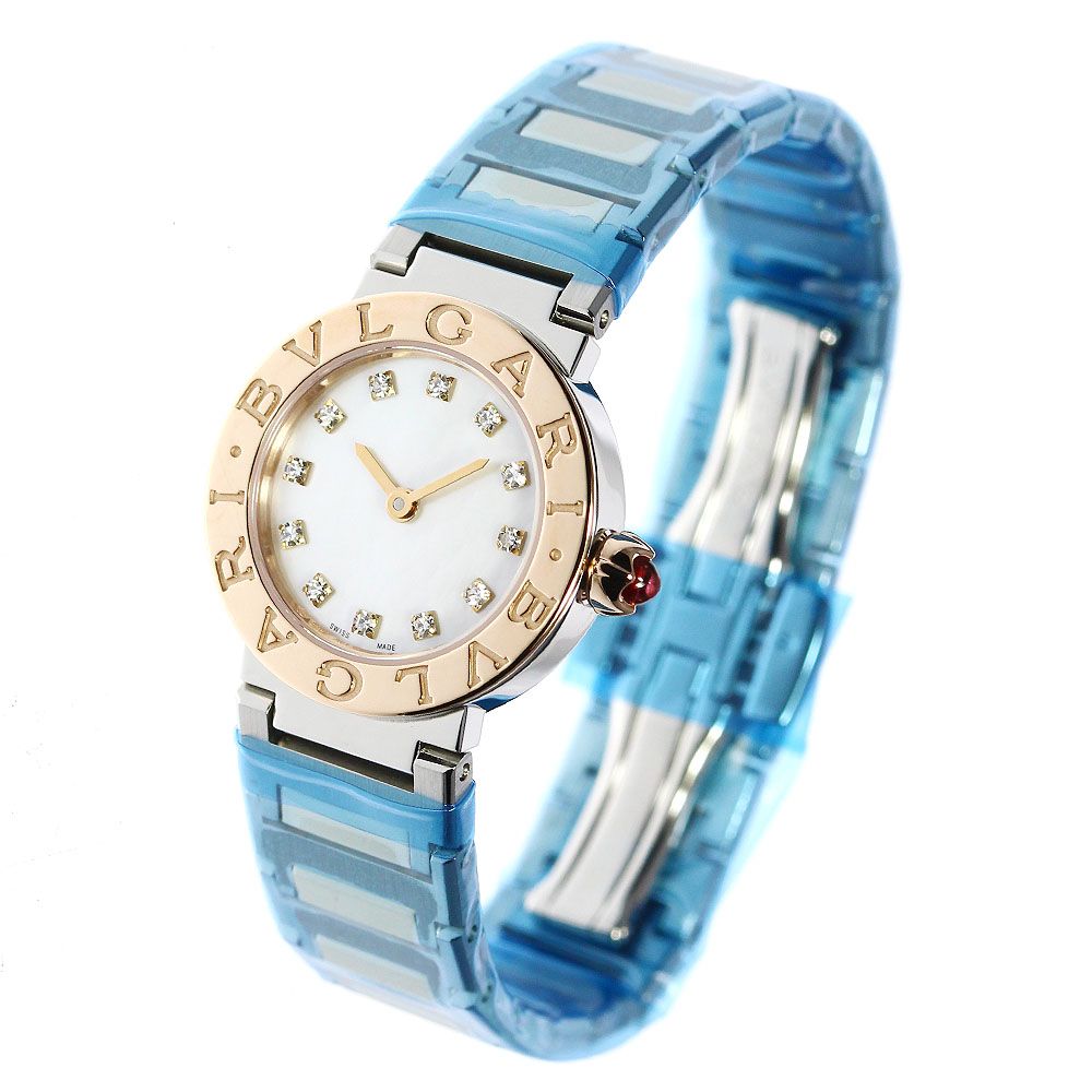 ☆極美品【BVLGARI】ブルガリ ブルガリブルガリ 12Pダイヤ PGコンビ BBP23SG クォーツ レディース_698597【ev10】 ブルガリ BVLGARI BBP23SG ブルガリブルガリ 12Pダイヤ PGコンビ