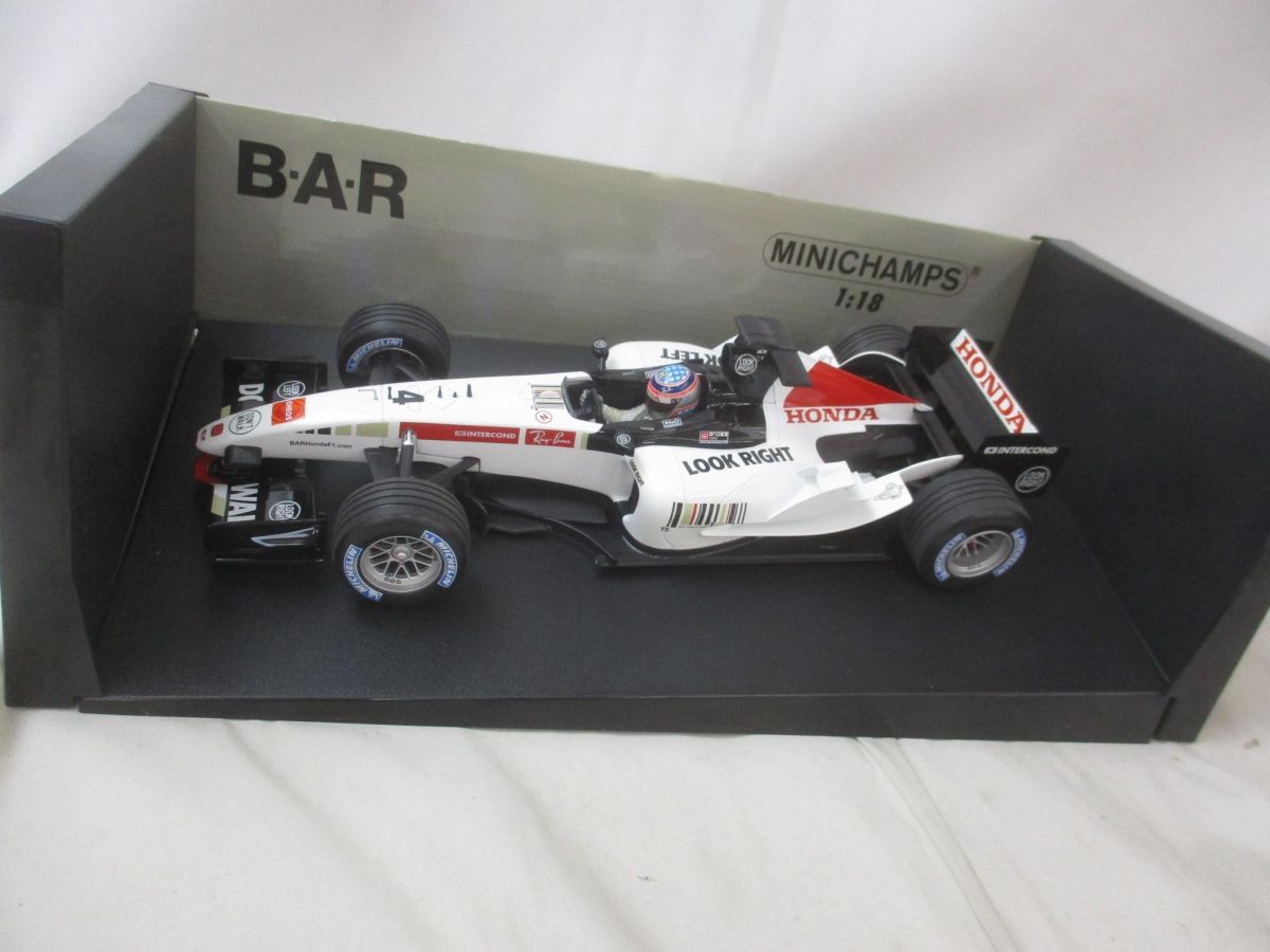 中古品 ミニカー 1/18 Minichamps BAR HONDA 007 #4 佐藤琢磨